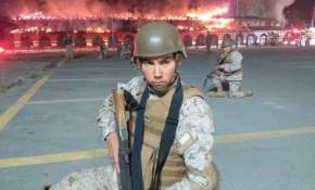 [FOTOS] Polémica en El Maule: Militares posaron en sesión fotográfica en pleno incendio 